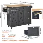 Kitchen Island Cart, 56" Wood Top Mobile Carts with Storage Cabinet, Rolling Table with Drop Leaf, Spice Rack, Towel Bar, Adjust