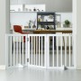 Free Standing Dog Gate 24x60 inch Freestanding Pet Gate Foldable White
