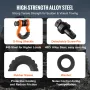 2 Pack 19 mm D Ring Shackle with 22.2 mm Screw Pin 28.5 Ton Break Strength