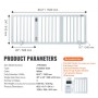 Free Standing Dog Gate 24x60 inch Freestanding Pet Gate Foldable White