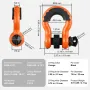 2 Pack 19 mm D Ring Shackle with 22.2 mm Screw Pin 28.5 Ton Break Strength