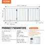 Free Standing Dog Gate 24x60 inch Freestanding Pet Gate Foldable White