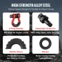 2 Pack 19 mm D Ring Shackle with 22.2 mm Screw Pin 28.5 Ton Break Strength