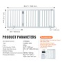 Free Standing Dog Gate 24x60 inch Freestanding Pet Gate Foldable White