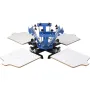 Screen Printing Machine, 4 Color 4 Station 360° Rotable Silk Screen Printing Press, 21.2x17.7in / 54x45cm Screen Printing Press,