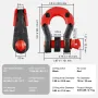 VEVOR 2 Pack 19 mm D Ring Shackle with 22.2 mm Screw Pin 30 Ton Break Strength