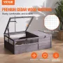 VEVOR Tortoise Habitat, Wooden Tortoise House Indoor & Outdoor, Tortoise Enclosure with Adjustable Lamp Holder, 2-Room Reptile E