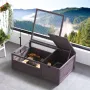 Tortoise Habitat, Wooden Tortoise House Indoor & Outdoor, Tortoise Enclosure with Adjustable Lamp Holder, 2-Room Reptile Enclosu