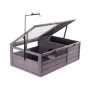 Tortoise Habitat, Wooden Tortoise House Indoor & Outdoor, Tortoise Enclosure with Adjustable Lamp Holder, 2-Room Reptile Enclosu