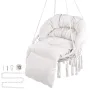 VEVOR Hanging Hammock Swing Chair, 330 Lbs Capacity, Macramé Hanging Chair with Cushion and Mounting Hardware, Cotton Rope Swing