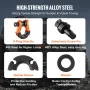 3/4" D-Ring Shackle, 2 Pack Alloy Steel Shackles 66139 lbs (30 Ton) Break Strength with 7/8" Screw Pin, Isolators & Washers, Hea
