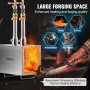 Portable Propane Forge, 2 Burner Farrier Forge, 2600℉ Tool and Knife Making Blacksmithing Gas Forge, Large Capacity Square Stain