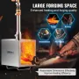 Portable Propane Forge, 1 Burner Farrier Forge, 2600℉ Tool and Knife Making Blacksmithing Gas Forge, Large Capacity Square Stain