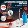 Portable Propane Forge, 1 Burner Farrier Forge, 2600℉ Tool and Knife Making Blacksmithing Gas Forge, Large Capacity Square Stain