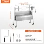 VEVOR Roaster Spit Rotisserie BBQ Grill Pig Lamb Chicken Roaster 52W 89.8 kg
