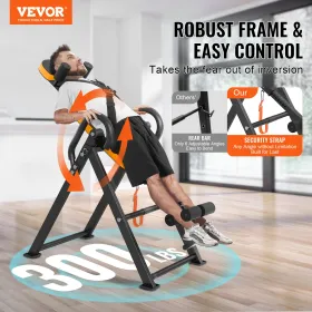 VEVOR Inversion Table, 300lbs Capacity Heavy Duty Inversion Table, Decompression Back Stretcher Machine, Strength Training Equip