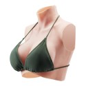 Silicone Breastplate C-Cup High Neck Fake Breasts for Cosplay Drag Queen