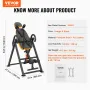 VEVOR Inversion Table, 300lbs Capacity Heavy Duty Inversion Table, Decompression Back Stretcher Machine, Strength Training Equip