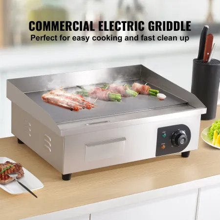3000W 53.3 cm Commercial Electric Countertop Griddle Flat Top Grill Hot Plate