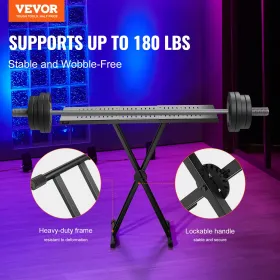 VEVOR DJ Table Stand, (32"-43") x 18" Portable DJ Laptop and Controller Stand, Lightweight DJ Desk DJ Booth Adjustable Height DJ