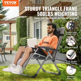 Zero Gravity Chair, 26 tommer Zero Gravity Recliner Lounge