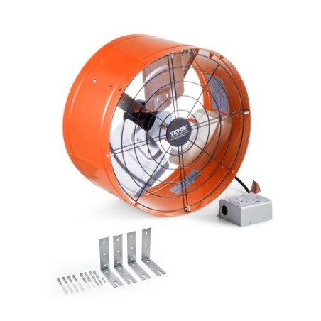 15 "Gable Mount Fan 1650 CFM Attic Dowt -ventilator med justerbar termostat