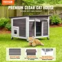 VEVOR Outdoor Cat House Weatherproof, Feral Cat Shelter for Multiple Cats, Outdoor Wooden Cat Rabbit House with a Window, Open R