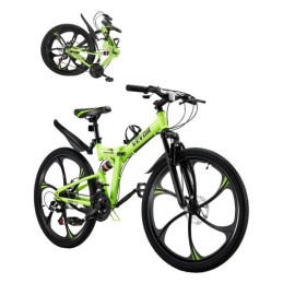 26 "Foldende mountainbike MTB Bicycle 21 Speed ​​Full Suspension Disc Brakes
