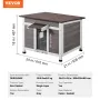 Outdoor Cat House Weatherproof, Feral Cat Shelter for Multiple Cats, Outdoor Wooden Cat Rabbit House with a Window, Open Roof an