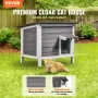 VEVOR Outdoor Cat House Weatherproof, Feral Cat Shelter for Multiple Cats, Outdoor Wooden Cat Rabbit House with All-Round Foam I