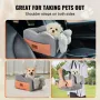 VEVOR Console Dog Car Seat, Center Console Dog Booster Seat for Small Dog, Pet Car Seat for Car Armrest with Clip-On Leash, Adju