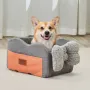 Console Dog Car Seat, Center Console Dog Booster Seat for Small Dog, Pet Car Seat for Car Armrest with Clip-On Leash, Adjustable
