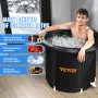 Ice Bath Tub, 90 cm Long Cold Water Therapy Plunge Tub for Athletes, Portable Outdoor Ice Barrel Plunge Pool for Recovery, 370L 