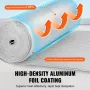 VEVOR Double Reflective Insulation Roll, Foam Core Radiant Barrier, 5.5mm 48 in x 50 ft, Double-Sided Aluminum Foil EPE Foam Hea