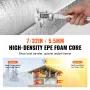 VEVOR Double Reflective Insulation Roll, Foam Core Radiant Barrier, 5.5mm 48 in x 50 ft, Double-Sided Aluminum Foil EPE Foam Hea