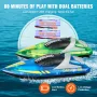 VEVOR RC Boat, 2 Pack 2.4GHz 12 km/h, Remote Control Boat for Pools & Lakes, Racing Boat with LED Light, 4 Rechargeable Batterie