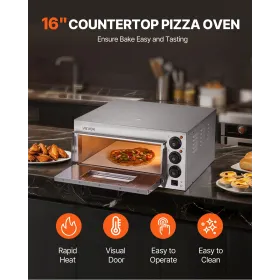 VEVOR Commercial Countertop Pizza Oven Electric Pizza Oven for 40.6 cm Pizza Indoor