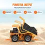 RC Dump Truck Toy, 9-Channel 1:18 Scale, Remote Control Dump Truck RC Construction Vehicle Truck Toy with Metal Bed & Light, 2 R
