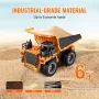 RC Dump Truck Toy, 9-Channel 1:18 Scale, Remote Control Dump Truck RC Construction Vehicle Truck Toy with Metal Bed & Light, 2 R