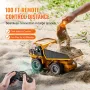 RC Dump Truck Toy, 9-Channel 1:18 Scale, Remote Control Dump Truck RC Construction Vehicle Truck Toy with Metal Bed & Light, 2 R