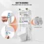 Over the Toilet Storage, 3-Tier Adjustable Over Toilet Bathroom Organizer, Bamboo Storage Shelf Rack with 3 Hooks, Freestanding 