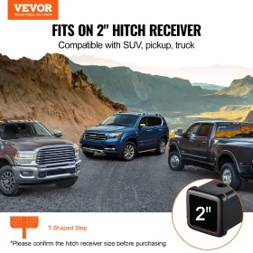VEVOR Hitch Step for 2 Inch Receiver, Strong Steel Construction with 350 LBS Load Capacity, Rear Bumper Guard Protector with Pin