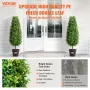 Artificial Boxwood Topiary Tree, 36 inch Tall (2 Pieces), Faux Topiary Trees, Green Faux Plant w/ Extra Leaves & Pot & Small Dec