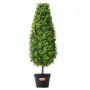 Artificial Boxwood Topiary Tree, 36 inch Tall (2 Pieces), Faux Topiary Trees, Green Faux Plant w/ Extra Leaves & Pot & Small Dec