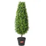 Artificial Boxwood Topiary Tree, 36 inch Tall (2 Pieces), Faux Topiary Trees, Green Faux Plant w/ Extra Leaves & Pot & Small Dec