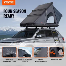 VEVOR Rooftop Tent Hard Shell, Naturnest Rooftop Tent Hardshell for 2-3 Person, Hard Shell Roof Top Tent with Telescopic Ladder 