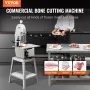 Electric Meat Saw, 1800W Stainless Vertical Cutter, 19.1"x15" Workbench, 7.09" Cutting Thickness, Includes 5 Blades for Slicing 