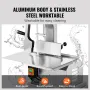 VEVOR Electric Meat Saw, 1800W Stainless Vertical Cutter, 19.1"x15" Workbench, 7.09" Cutting Thickness, Includes 5 Blades for Sl