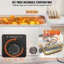 VEVOR Commercial Food Warmer 18L Bain Marie 1200W Electric Buffet Warmer Steam Table Food Warmer Countertop Stainless Steel Food