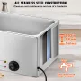 Commercial Food Warmer 18L Bain Marie 1200W Electric Buffet Warmer Steam Table Food Warmer Countertop Stainless Steel Food Warme